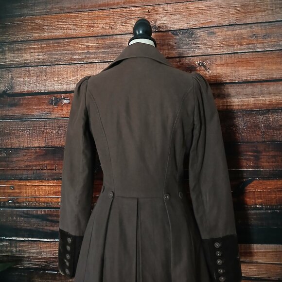 Elevenses Anthropologie Coat Jacket Size 2 Victorian Gothic Skirted Brown - Picture 6 of 9